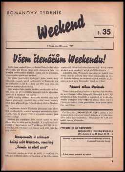 Evžen Ovesný: Románový týdeník Weekend - čísla 28, 30, 31, 32, 33, 34, 35, 36, 37, 38