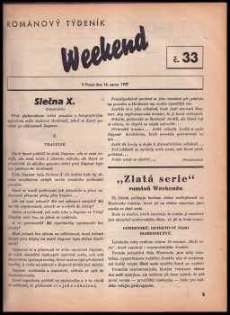 Evžen Ovesný: Románový týdeník Weekend - čísla 28, 30, 31, 32, 33, 34, 35, 36, 37, 38