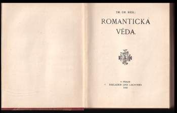 Emanuel Rádl: Romantická věda
