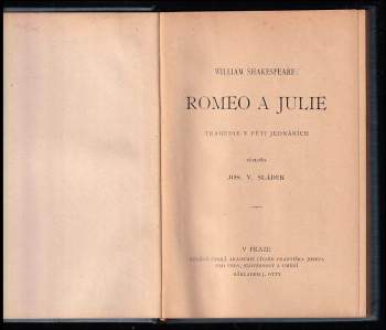 William Shakespeare: Romeo a Julie