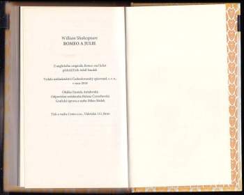 William Shakespeare: Romeo a Julie