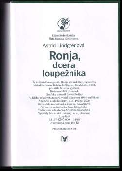 Astrid Lindgren: Ronja, dcera loupežníka
