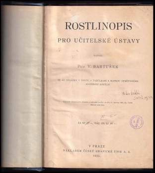 Václav Bartušek: Rostlinopis pro učitelské ústavy