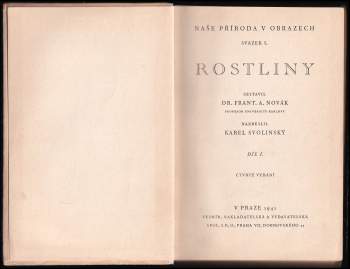 František Antonín Novák: Rostliny