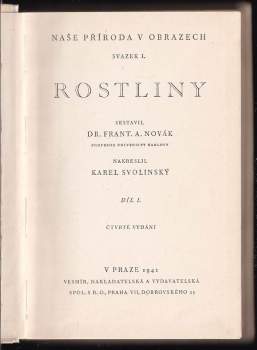 František Antonín Novák: Rostliny
