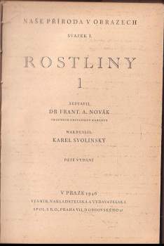 František Antonín Novák: Rostliny
