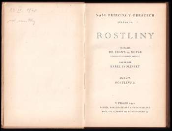 František Antonín Novák: Rostliny
