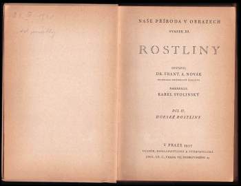 František Antonín Novák: Rostliny