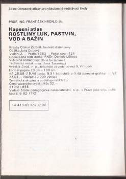 František Hron: Rostliny luk, pastvin, vod a bažin