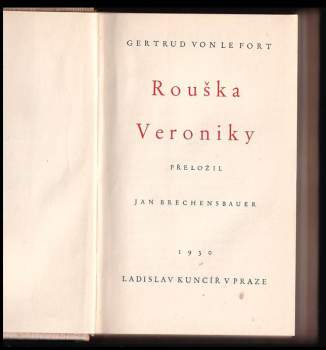 Gertrud von le Fort: Rouška Veroniky