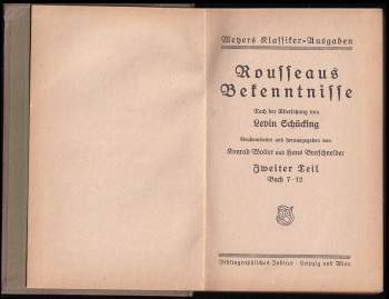 Jean-Jacques Rousseau: Rousseau's Bekenntnisse