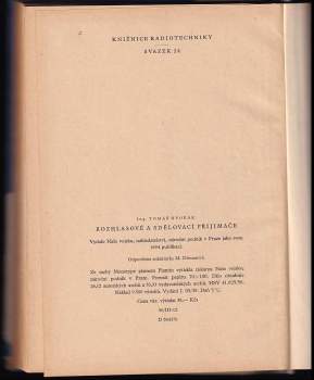 Tomáš Dvořák: Rozhlasové a sdělovací přijimače