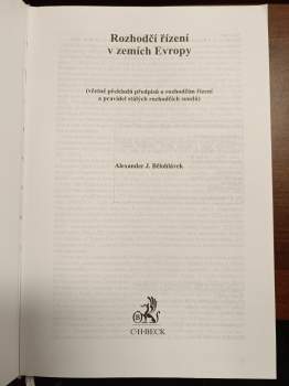 Alexander J Bělohlávek: Rozhodčí řízení v zemích Evropy