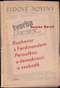 Gustav Bareš: Rozhovor s Ferdinandem Peroutkou o svobodě a demokracii