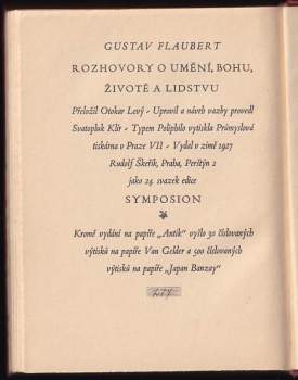 Gustave Flaubert: Rozhovory o umění, Bohu, životě a lidstvu