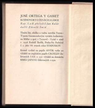 José Ortega y Gasset: Rozhovory o ženách a lásce