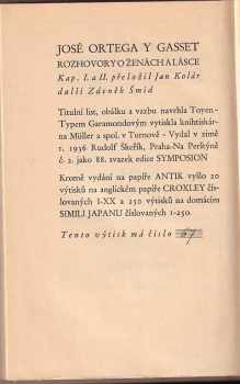 José Ortega y Gasset: Rozhovory o ženách a lásce