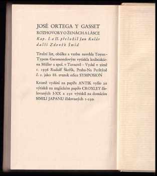 José Ortega y Gasset: Rozhovory o ženách a lásce