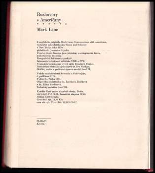 Mark Lane: Rozhovory s Američany