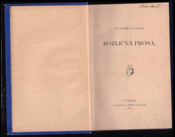 Svatopluk Čech: Rozličná prósa