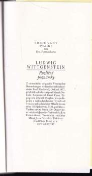 Ludwig Wittgenstein: Rozličné poznámky