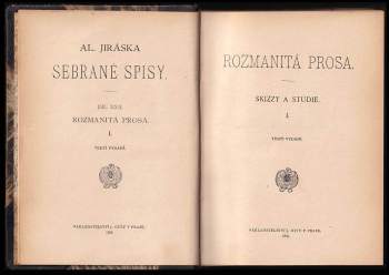 Alois Jirásek: Rozmanitá prosa