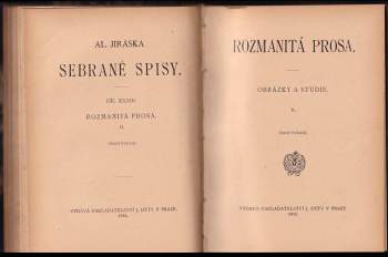 Alois Jirásek: Rozmanitá prosa