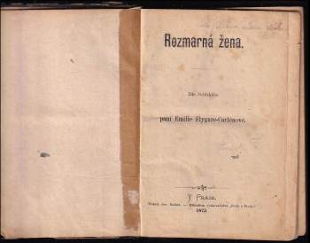 Emilie Flygare-Carlén: Rozmarná žena