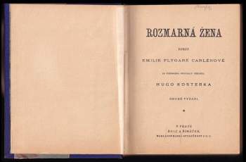 Emilie Flygare-Carlén: Rozmarná žena