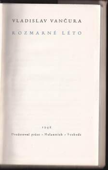 Vladislav Vančura: Rozmarné léto