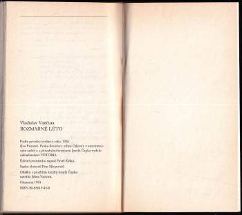 Vladislav Vančura: Rozmarné léto