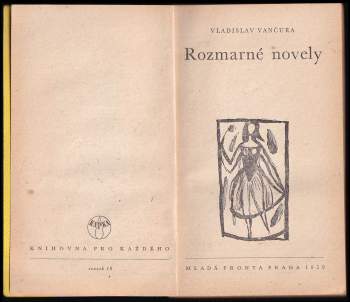Vladislav Vančura: Rozmarné novely