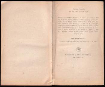 Vladislav Vančura: Rozmarné novely