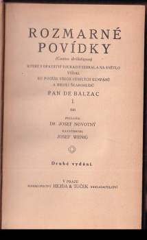 Honoré de Balzac: Rozmarné povídky