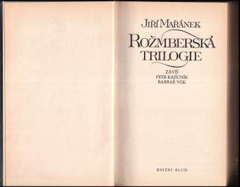 Jiří Mařánek: Rožmberská trilogie