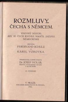 Ferdinand Schulz: Rozmluvy Čecha s Němcem