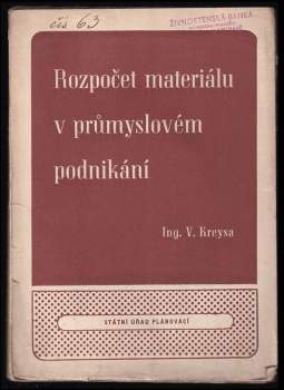 Rozpočet materiálu v průmyslovém podnikání
