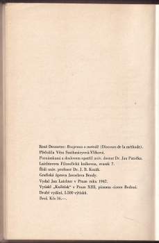 René Descartes: Rozprava o metodě, jak správně vésti svůj rozum a hledati pravdu ve vědách