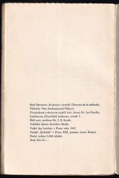 René Descartes: Rozprava o metodě, jak správně vésti svůj rozum a hledati pravdu ve vědách