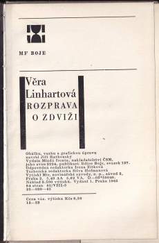 Věra Linhartová: Rozprava o zdviži