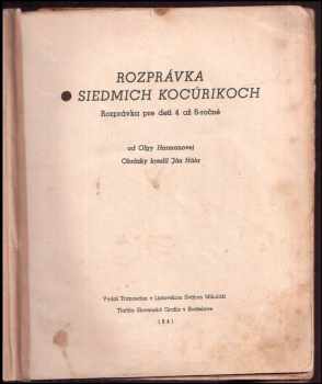Oľga Harmanová: Rozprávka o siedmich kocúrikoch