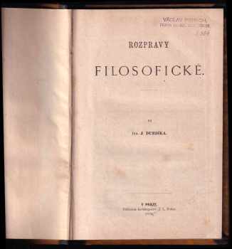 Josef Durdík: Rozpravy filosofické