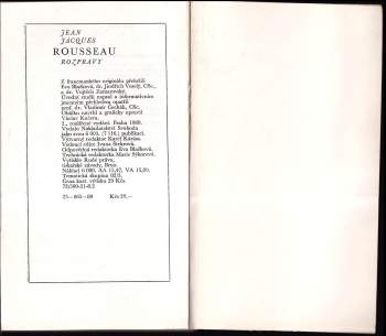 Jean-Jacques Rousseau: Rozpravy