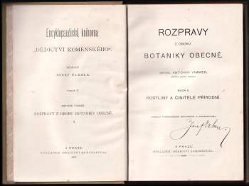Antonín Vimmer: Rozpravy z oboru botaniky obecné