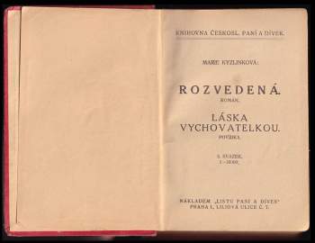Marie Kyzlinková: Rozvedená