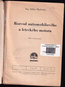 Július Mackerle: Rozvod automobilového a leteckého motoru