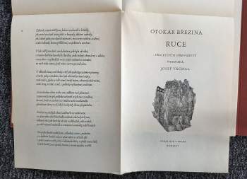 Otokar Březina: Ruce BEZ BAREVNÝCH DŘEVORYTŮ JOSEFA VÁCHALA