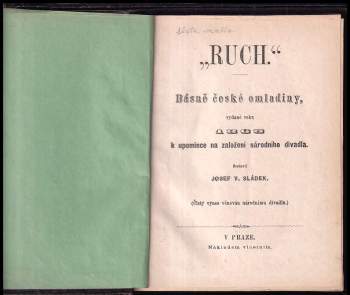 Josef Václav Sládek: Ruch