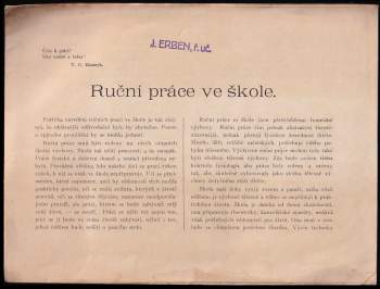 František Josef Špála: Ruční práce ve škole