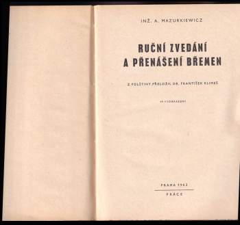 Andrzej Mazurkiewicz: Ruční zvedání a přenášení břemen